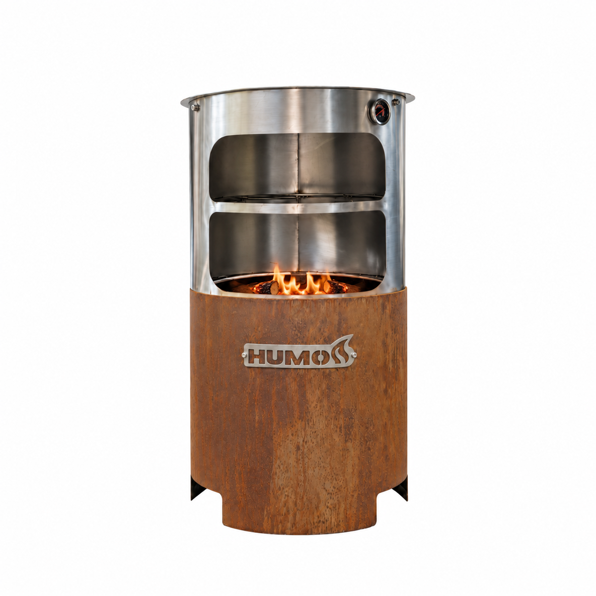 Pack Horno x60 envejecido con llama baja y leña visible